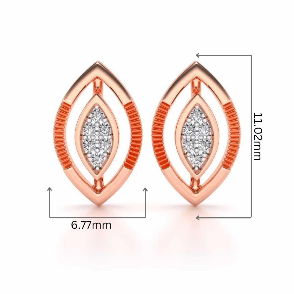 Ellipse Silver Studs - Rose Gold - Image 2