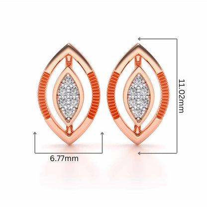 Ellipse Silver Studs - Rose Gold - Image 2