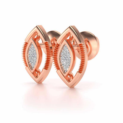 Ellipse Silver Studs - Rose Gold - Image 3