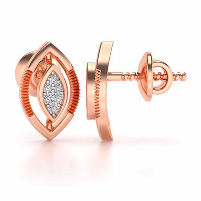 Ellipse Silver Studs - Rose Gold - Image 4