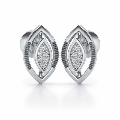 Ellipse Silver Studs - White Gold - Image 1