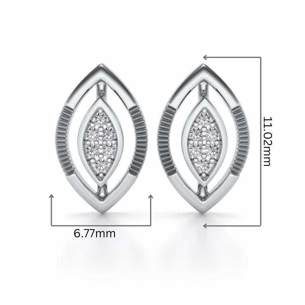 Ellipse Silver Studs - White Gold - Image 2