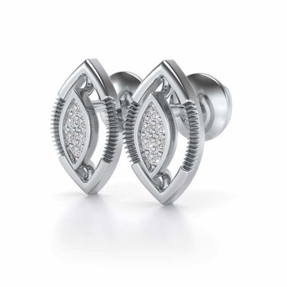 Ellipse Silver Studs - White Gold - Image 3