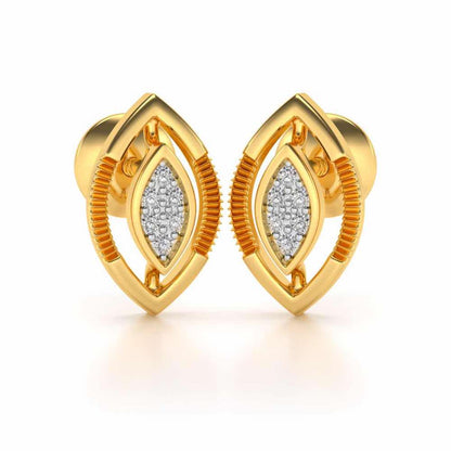 Ellipse Silver Studs - Yellow Gold - Image 1