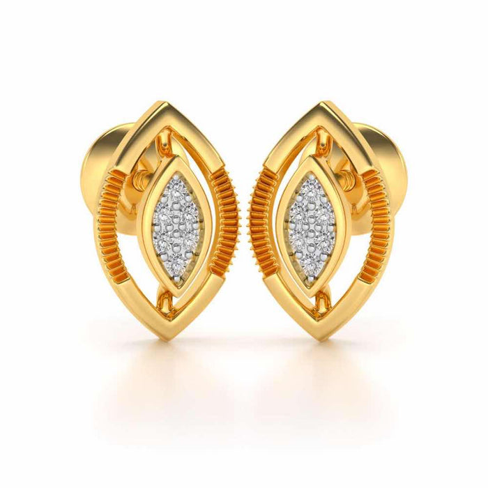 Ellipse Silver Studs - Yellow Gold - Image 1