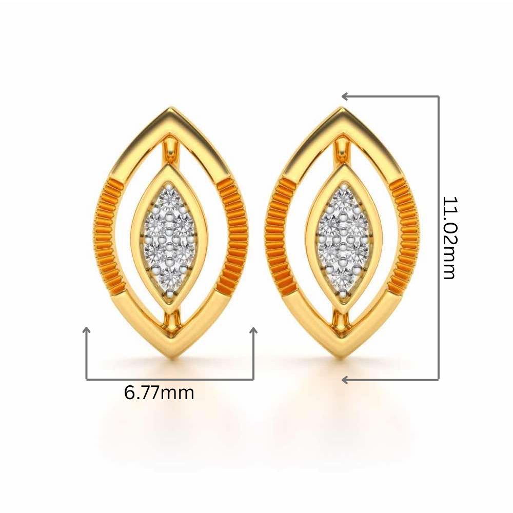 Ellipse Silver Studs - Yellow Gold - Image 2