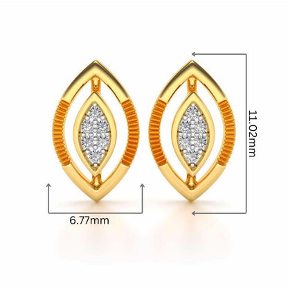 Ellipse Silver Studs - Yellow Gold - Image 2