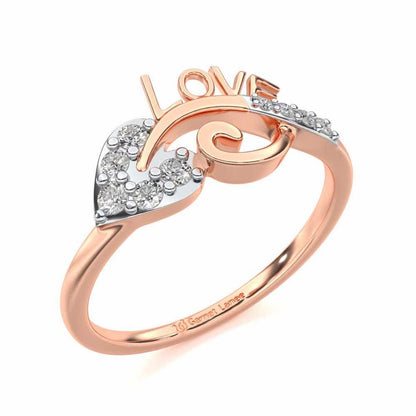 Eloquent Heart Silver Ring - Rose Gold - Image 1