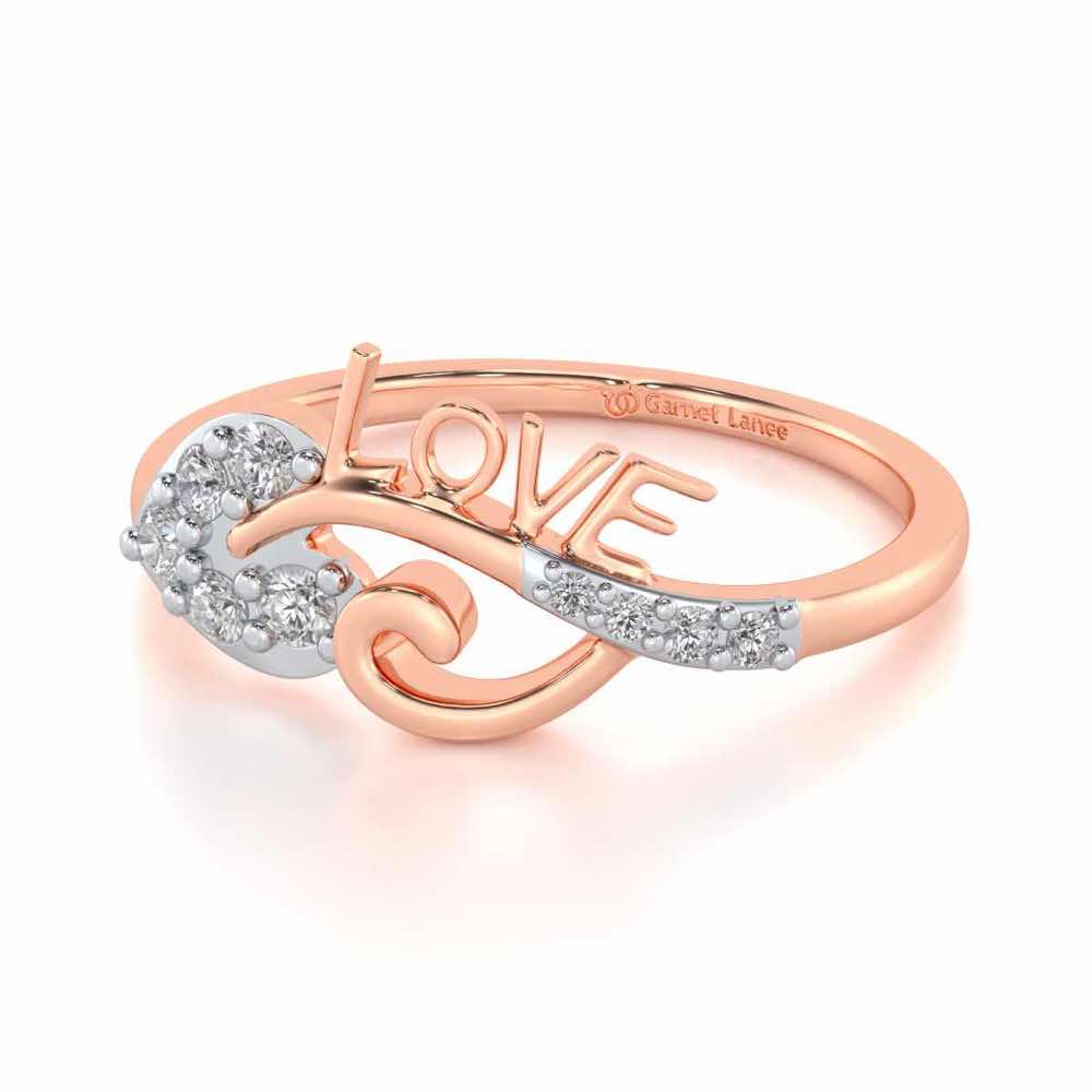 Eloquent Heart Silver Ring - Rose Gold - Image 2