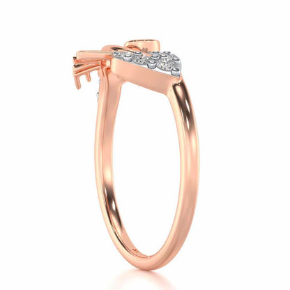 Eloquent Heart Silver Ring - Rose Gold - Image 3