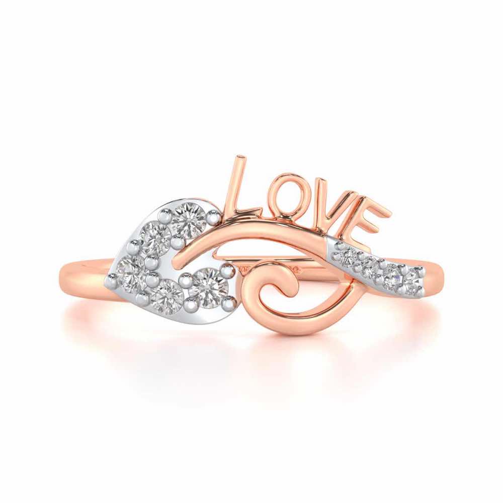 Eloquent Heart Silver Ring - Rose Gold - Image 4