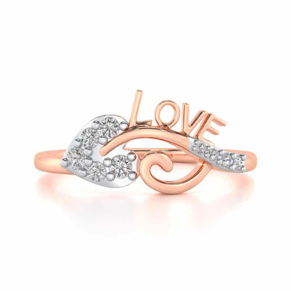 Eloquent Heart Silver Ring - Rose Gold - Image 4