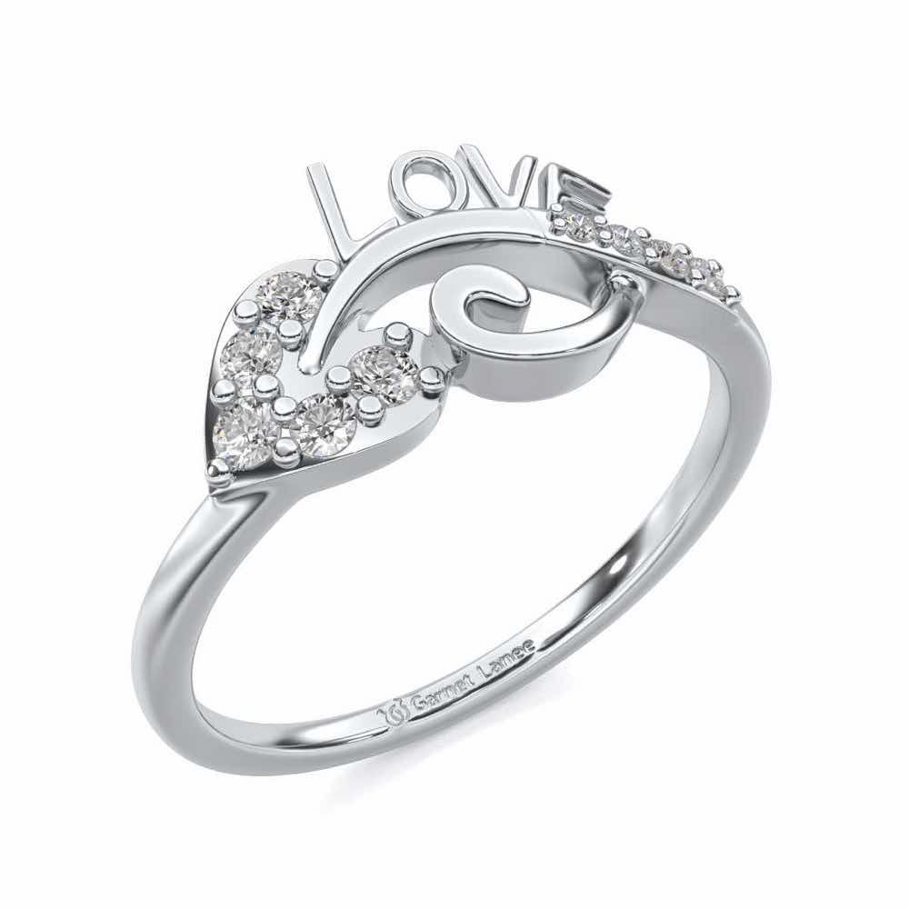 Eloquent Heart Silver Ring - White Gold - Image 1