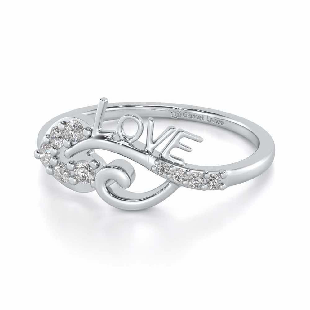 Eloquent Heart Silver Ring - White Gold - Image 2