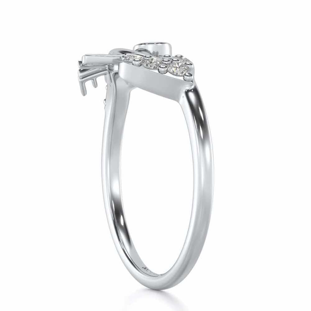 Eloquent Heart Silver Ring - White Gold - Image 3