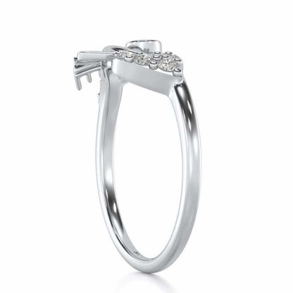 Eloquent Heart Silver Ring - White Gold - Image 3