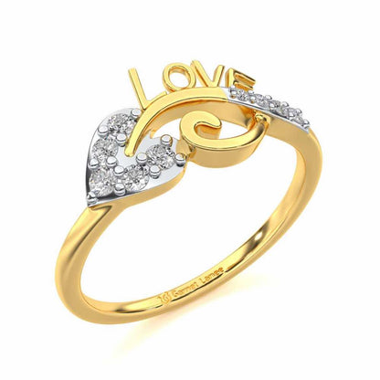 Eloquent Heart Silver Ring - Yellow Gold - Image 1