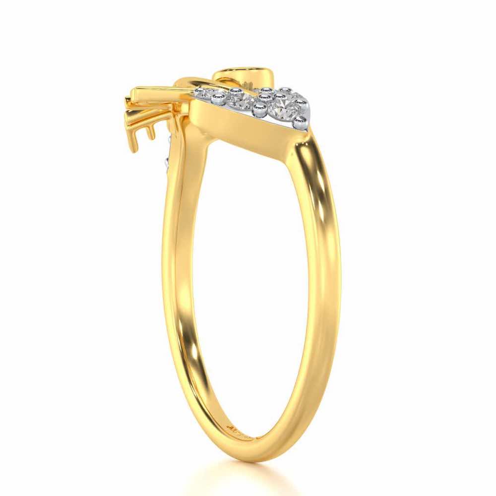 Eloquent Heart Silver Ring - Yellow Gold - Image 3