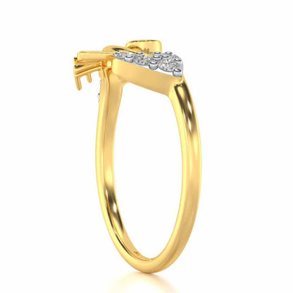 Eloquent Heart Silver Ring - Yellow Gold - Image 3