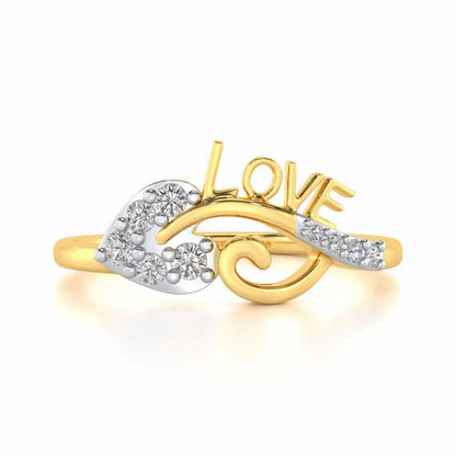Eloquent Heart Silver Ring - Yellow Gold - Image 4
