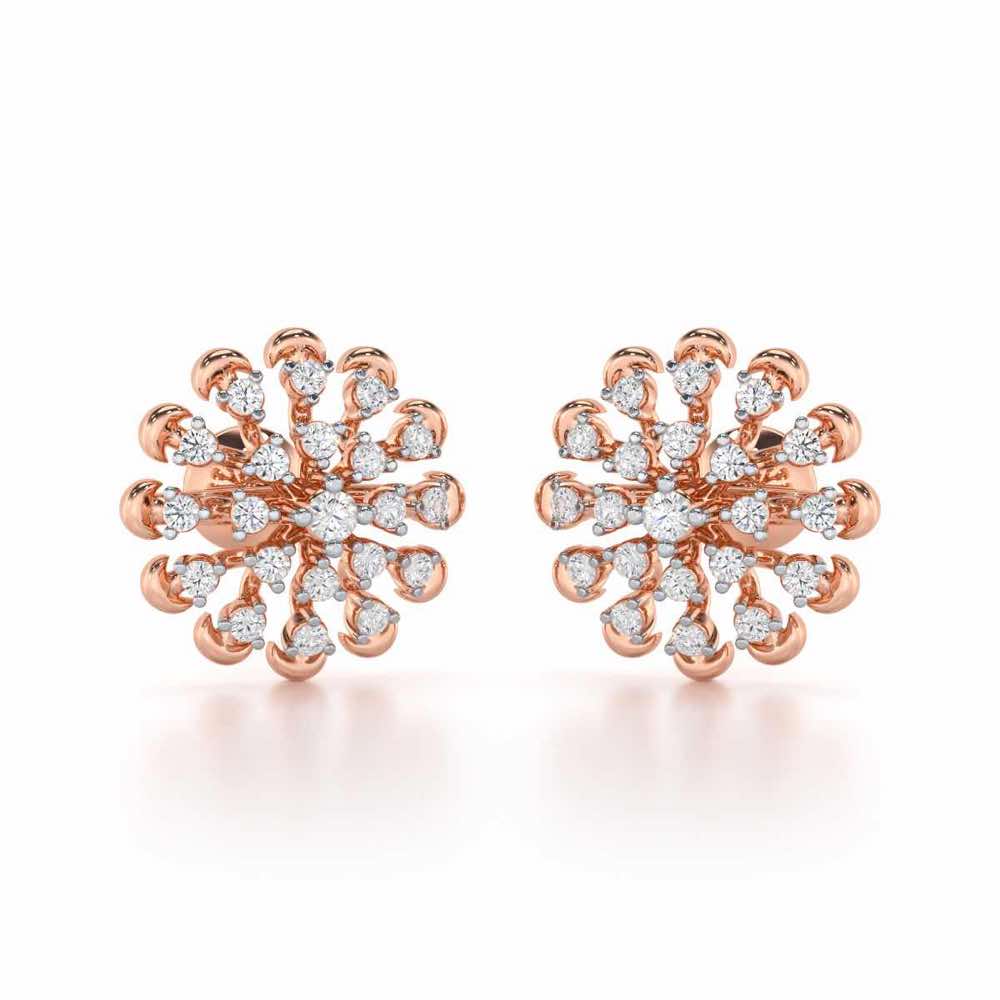 Emanate Shine Silver Earrings - Rose Gold - Image 1