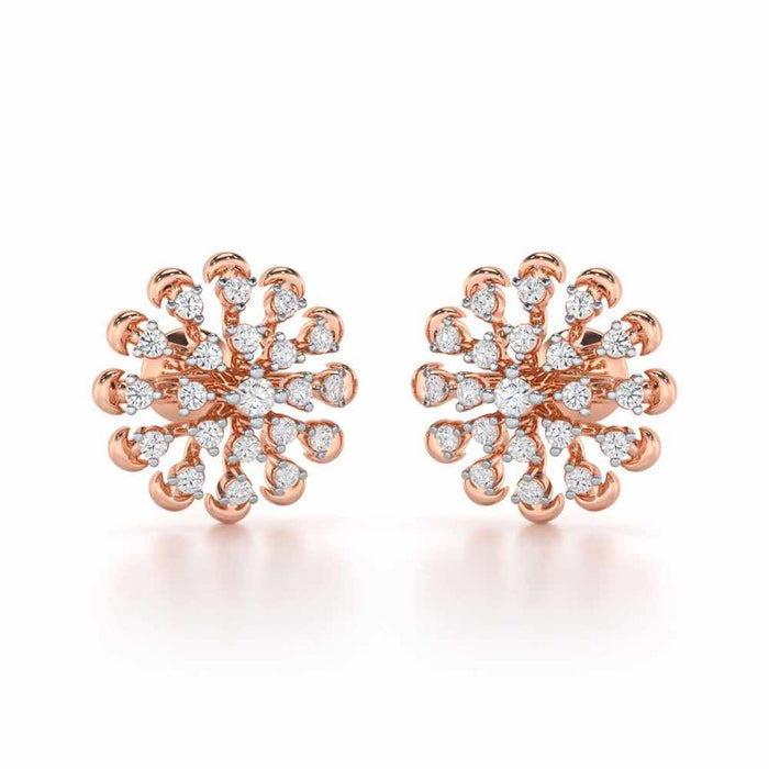 Emanate Shine Silver Earrings - Rose Gold - Image 1