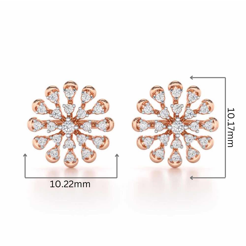 Emanate Shine Silver Earrings - Rose Gold - Image 2