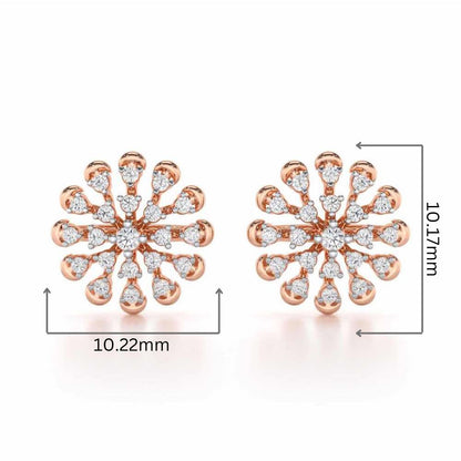 Emanate Shine Silver Earrings - Rose Gold - Image 2