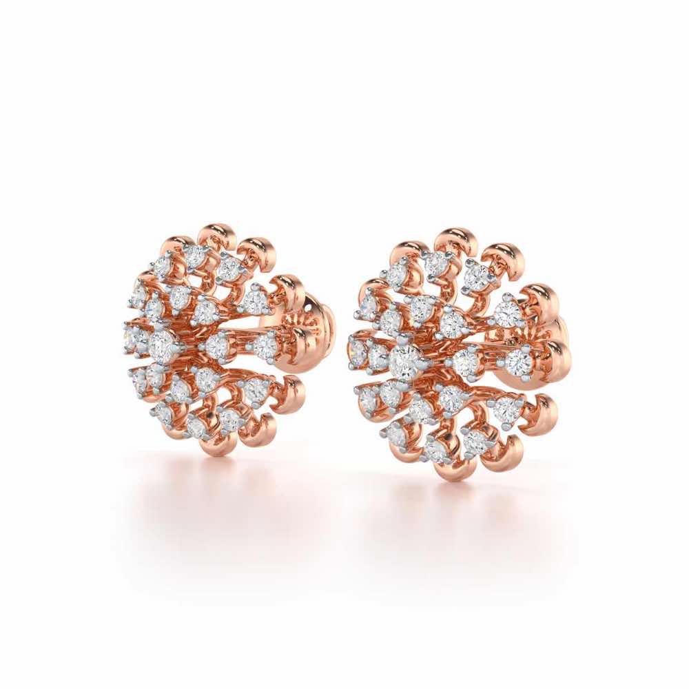 Emanate Shine Silver Earrings - Rose Gold - Image 3