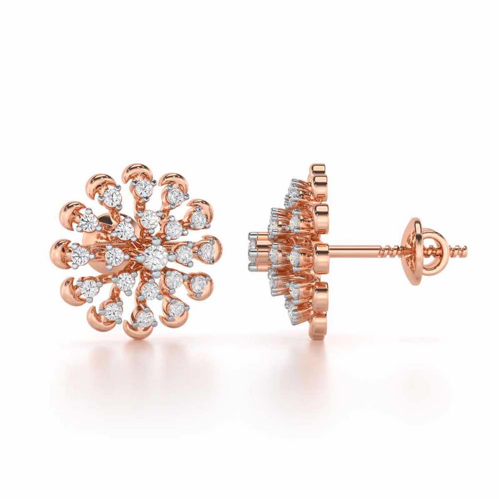 Emanate Shine Silver Earrings - Rose Gold - Image 4
