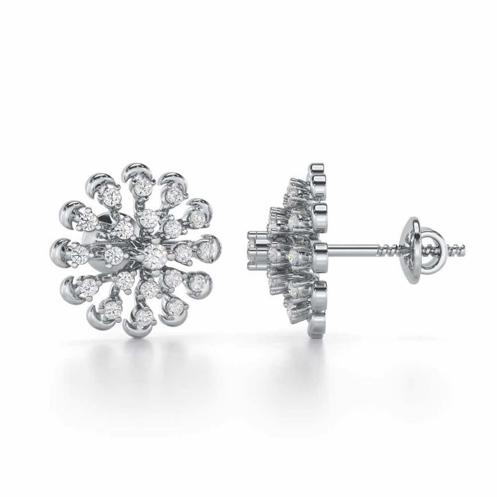 Emanate Shine Silver Earrings - White Gold - Image 4