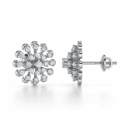 Emanate Shine Silver Earrings - White Gold - Image 4