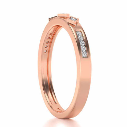 Embellished Silver Band Ring - Rose Gold - Image 3