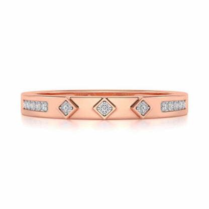 Embellished Silver Band Ring - Rose Gold - Image 4