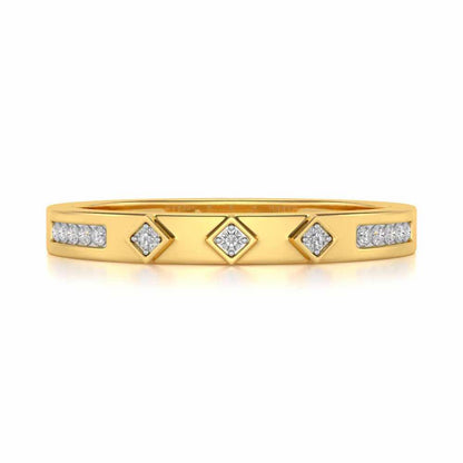 Embellished Silver Band Ring - Yellow Gold - Image 4