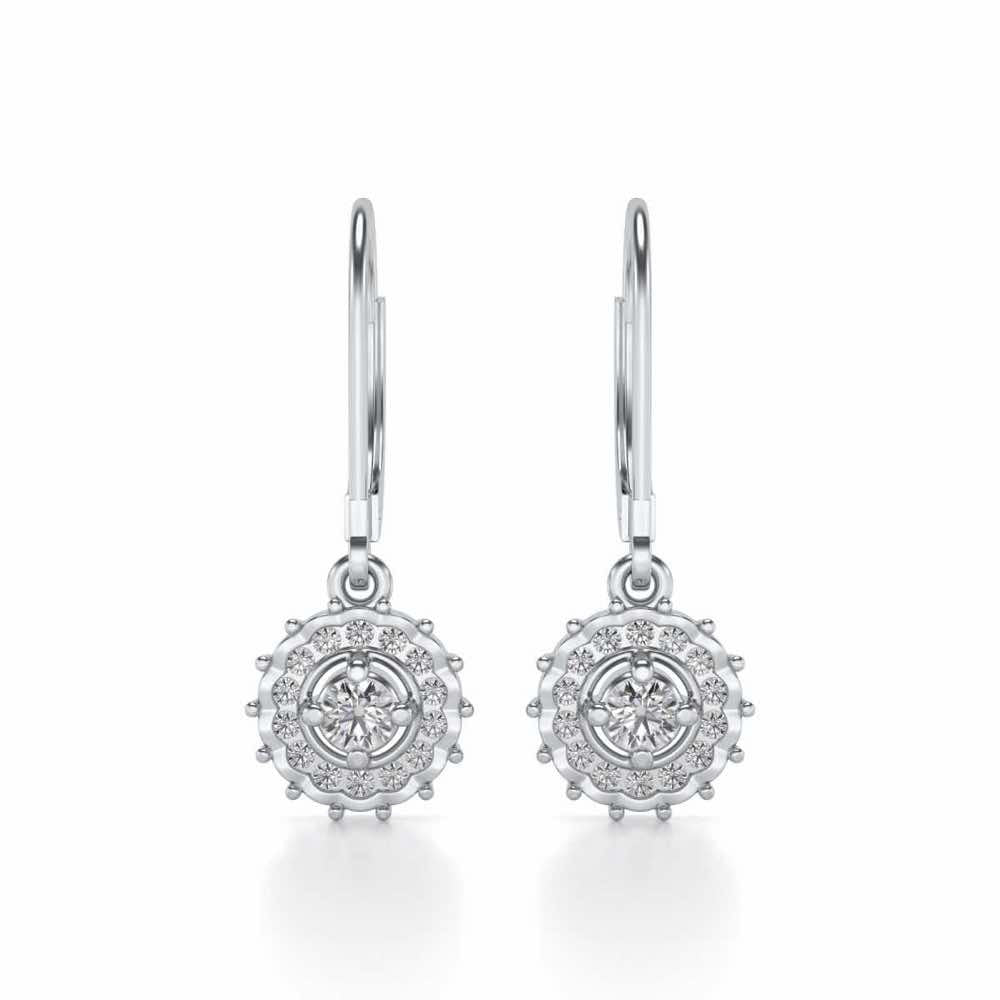 Embellished Silver Drops - White Gold - Image 1