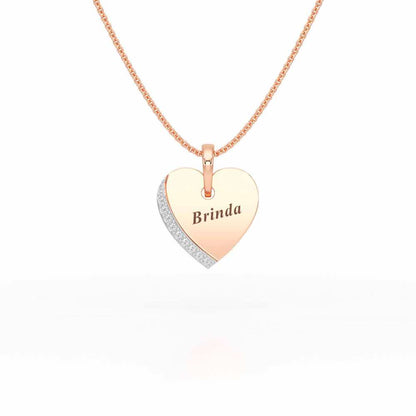 Embossed Heart Silver Pendant - Rose Gold - Image 1