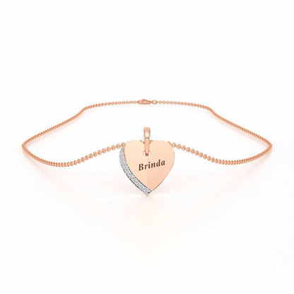 Embossed Heart Silver Pendant - Rose Gold - Image 3