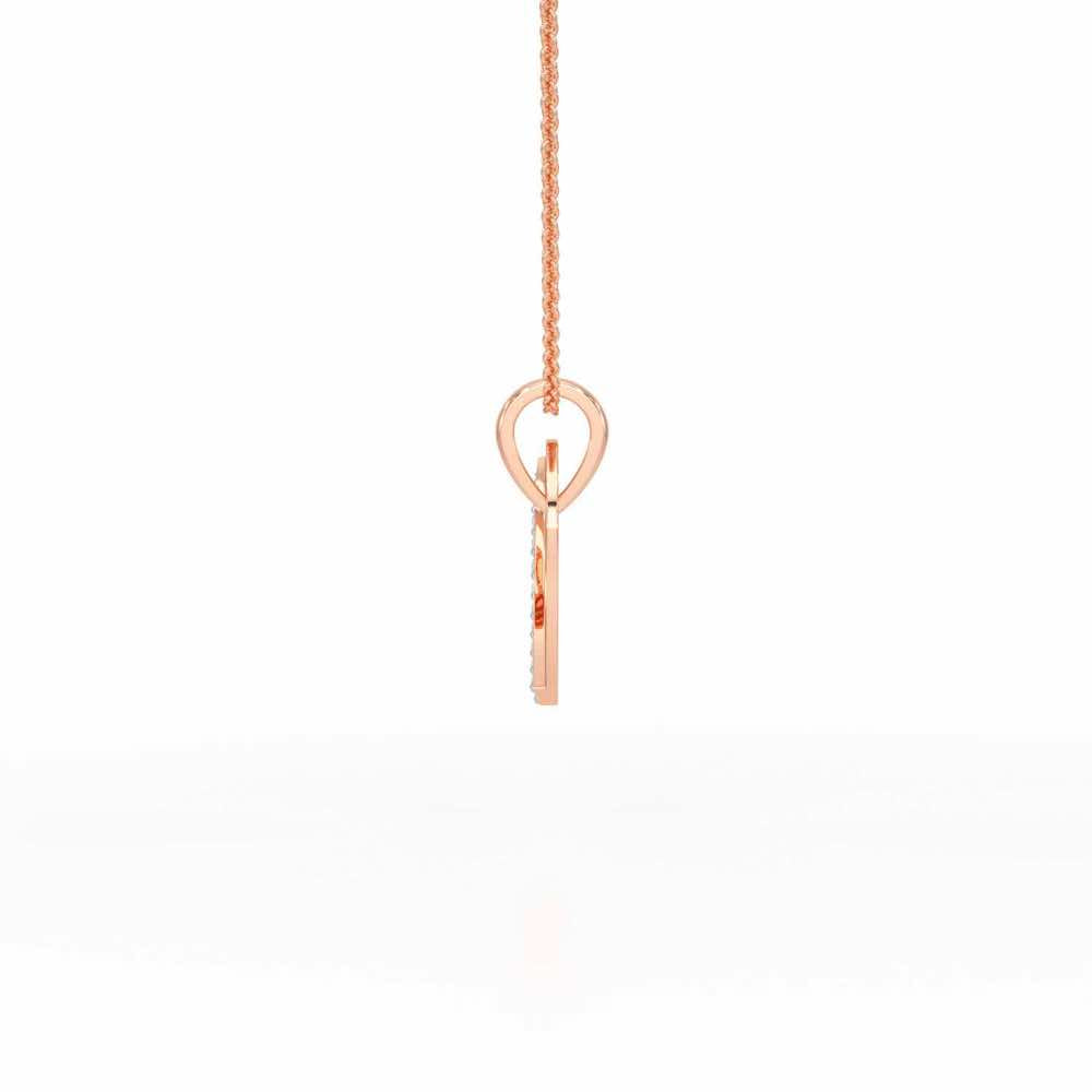 Embossed Heart Silver Pendant - Rose Gold - Image 4