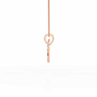 Embossed Heart Silver Pendant - Rose Gold - Image 4