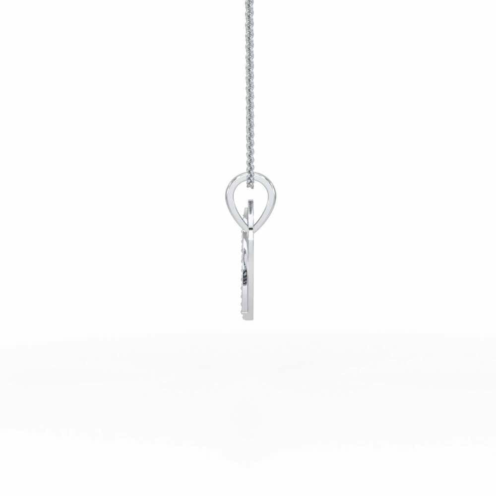 Embossed Heart Silver Pendant - White Gold - Image 4