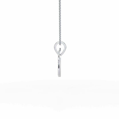 Embossed Heart Silver Pendant - White Gold - Image 4