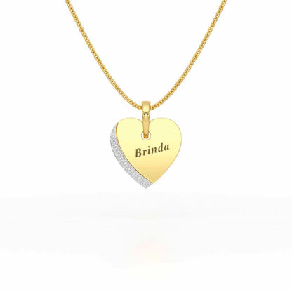 Embossed Heart Silver Pendant - Yellow Gold - Image 1