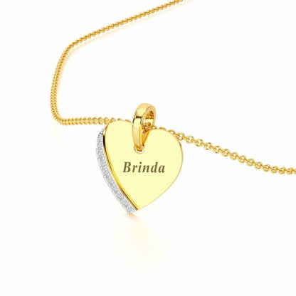 Embossed Heart Silver Pendant - Yellow Gold - Image 2