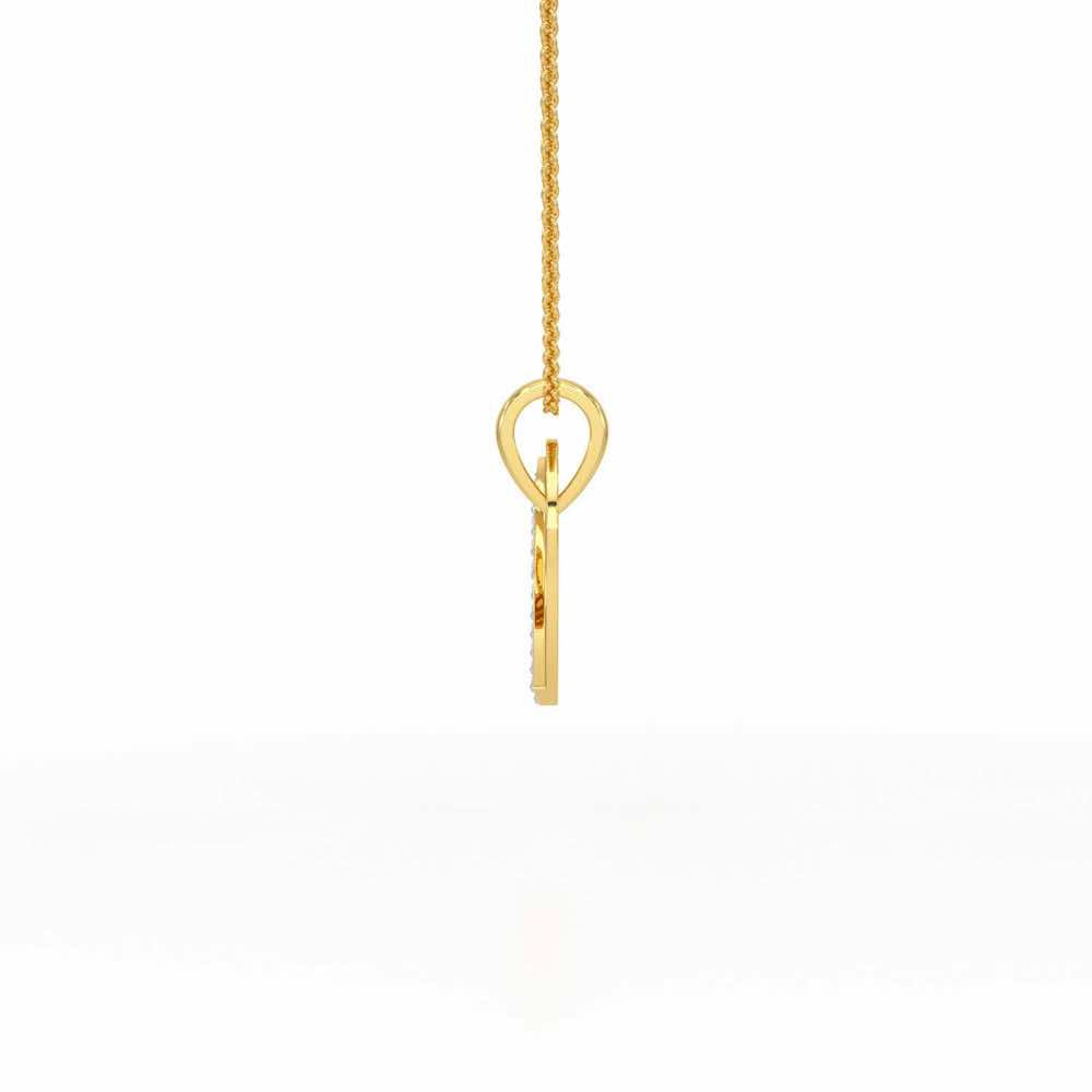Embossed Heart Silver Pendant - Yellow Gold - Image 4
