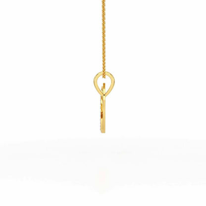 Embossed Heart Silver Pendant - Yellow Gold - Image 4