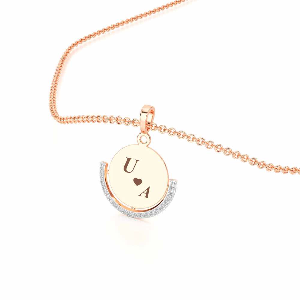 Embrace Desire Silver Pendant - Rose Gold - Image 2