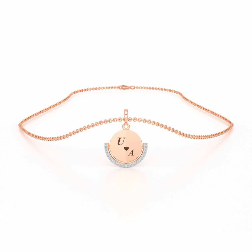 Embrace Desire Silver Pendant - Rose Gold - Image 3