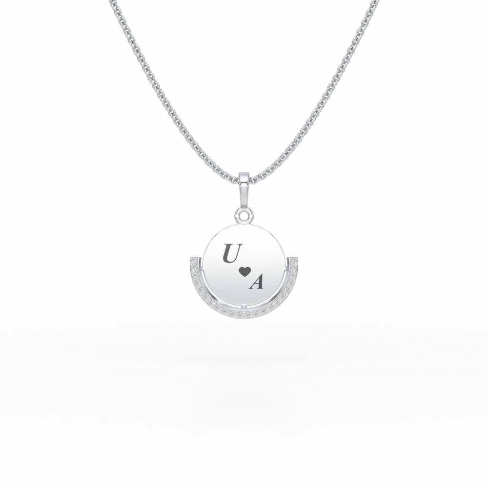 Embrace Desire Silver Pendant - White Gold - Image 1