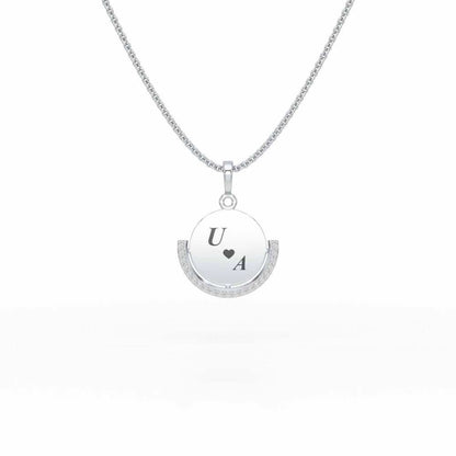 Embrace Desire Silver Pendant - White Gold - Image 1